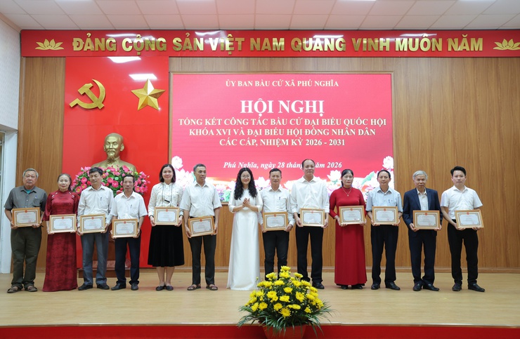 Xã Phú Nghĩa tổng kết công tác bầu cử đại biểu Quốc hội khóa XVI và đại biểu HĐND các cấp nhiệm kỳ 2026 – 2031- Ảnh 17.