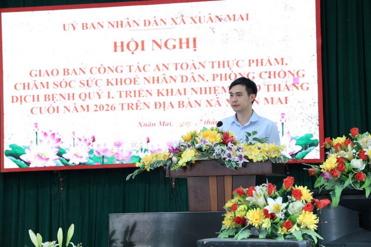 Xuân Mai giao ban công tác an toàn thực phẩm, chăm sóc sức khỏe nhân dân, phòng chống dịch bệnh Quý I/2026- Ảnh 3.