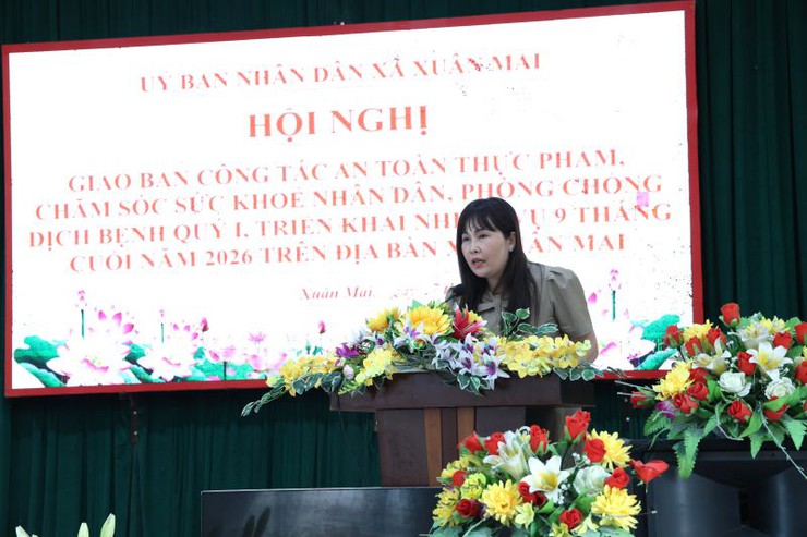 Xuân Mai giao ban công tác an toàn thực phẩm, chăm sóc sức khỏe nhân dân, phòng chống dịch bệnh Quý I/2026- Ảnh 4.