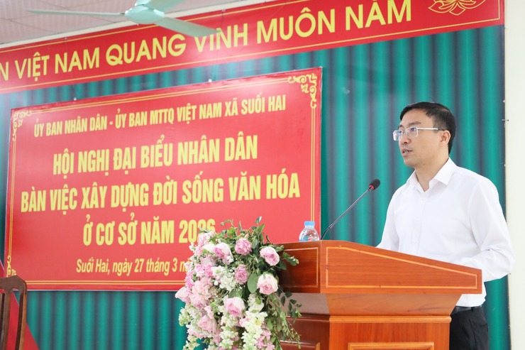 Xã Suối Hai tổ chức: Hội nghị đại biểu nhân dân bàn việc xây dựng đời sống văn hoá ở cơ sở năm 2026.- Ảnh 3.