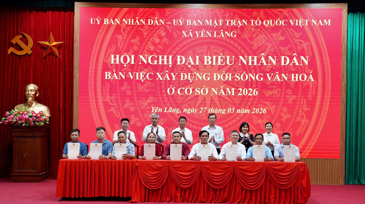 Yên Lãng tổ chức hội nghị Đại biểu Nhân dân bàn việc xây dựng đời sống văn hoá ở cơ sở năm 2026.- Ảnh 7.