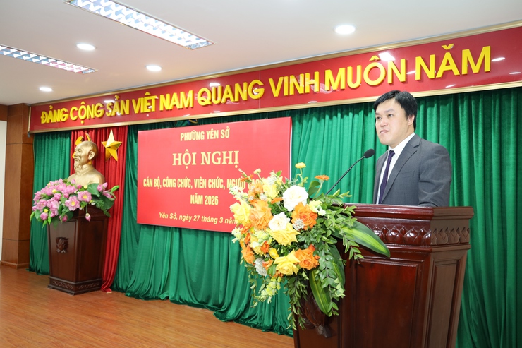 Hội nghị cán bộ, công chức, viên chức, người lao động phường Yên Sở năm 2026- Ảnh 1.