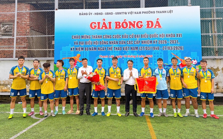 Sôi nổi Chung kết Giải bóng đá nam TDP phường Thanh Liệt năm 2026- Ảnh 9.