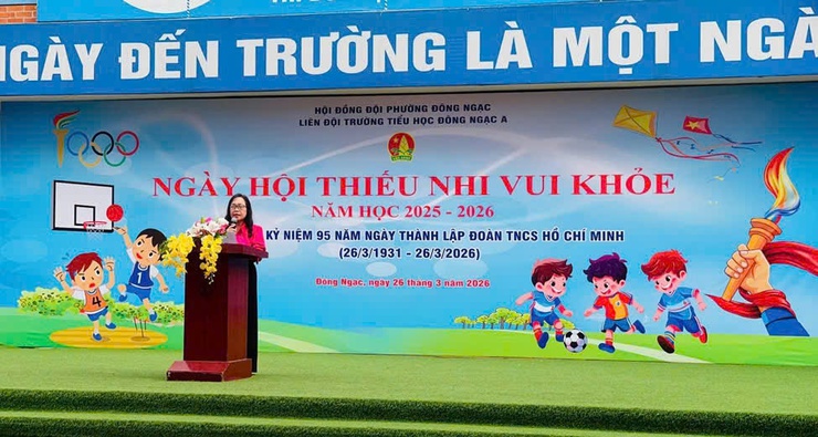 Sôi nổi ngày hội ‘Thiếu nhi vui khỏe – Tiến bước lên Đoàn’ của Trường Tiểu học Đông Ngạc A- Ảnh 1.