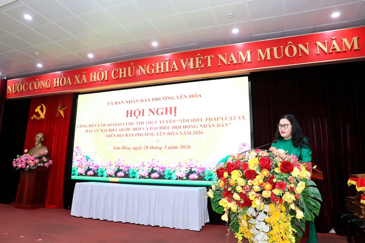 Phường Yên Hòa công bố và trao giải Cuộc thi trực tuyến “Tìm hiểu pháp luật về bầu cử đại biểu Quốc hội và đại biểu Hội đồng nhân dân các cấp nhiệm kỳ 2026 - 2031” - Ảnh 2.