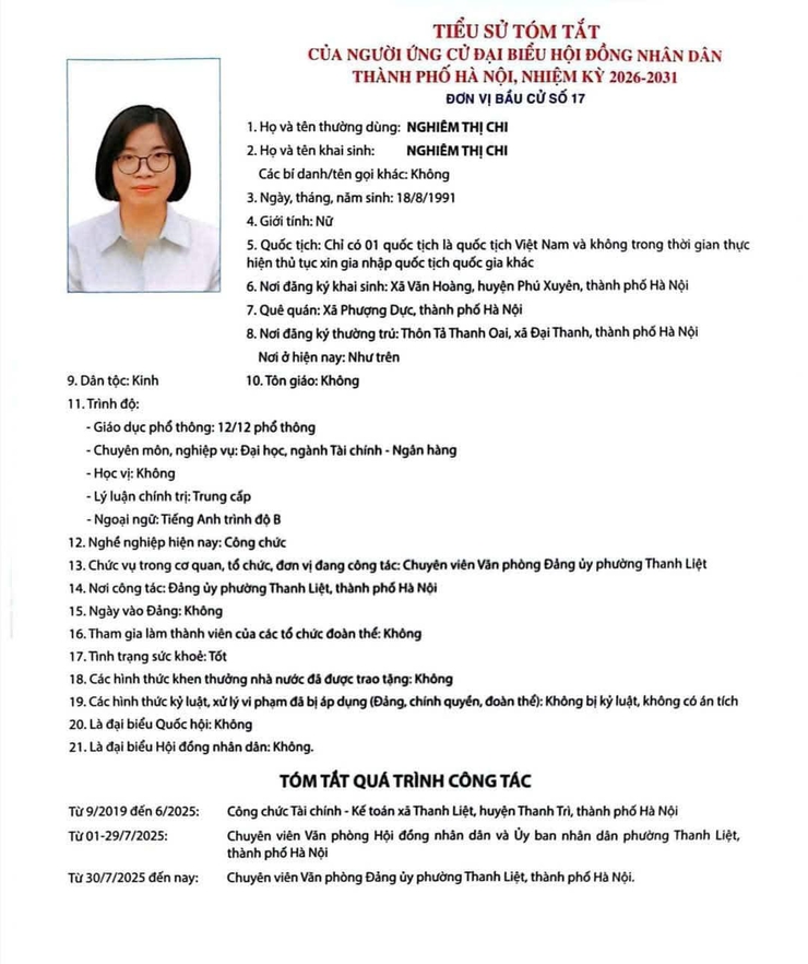 Tiểu sử những người ứng cử đại biểu HĐND thành phố Hà Nội khóa XVII, nhiệm kỳ 2026-2031, đơn vị bầu cử số 17- Ảnh 2.
