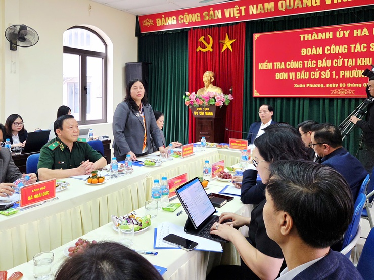 Đoàn công tác số 06 Thành ủy Hà Nội kiểm tra công tác chuẩn bị bầu cử tại phường Xuân Phương- Ảnh 9.