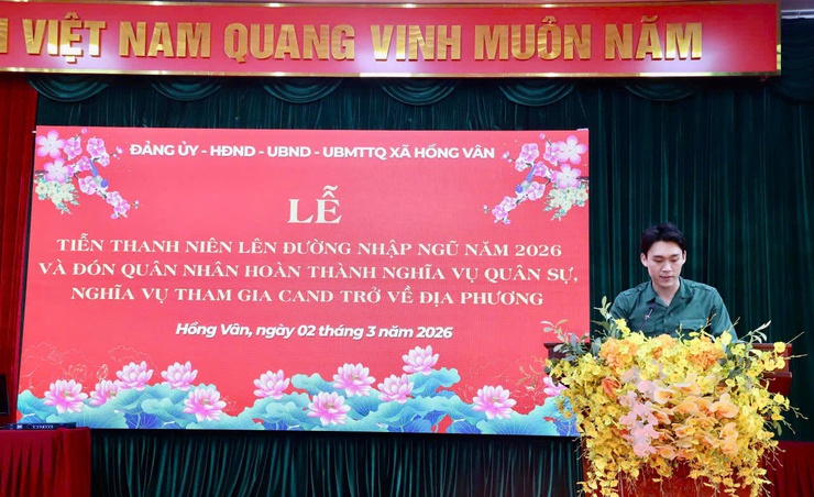 Xã Hồng Vân tiễn thanh niên lên đường nhập ngũ năm 2026 và đón quân nhân hoàn thành nghĩa vụ quân sự trở về địa phương- Ảnh 5.