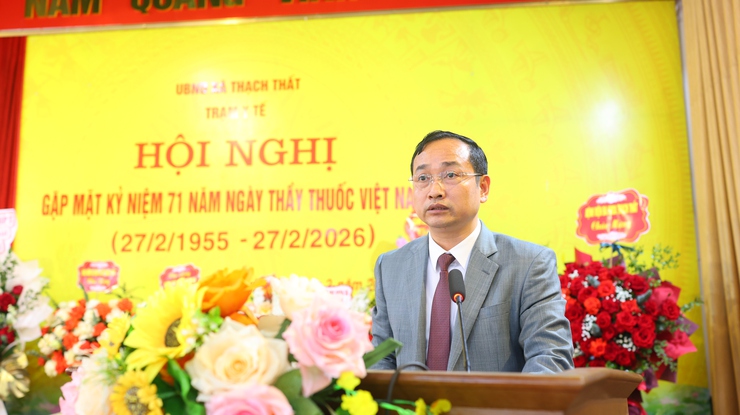 Xã Thạch Thất thăm, chúc mừng Bệnh viện Đa khoa Thạch Thất và Trạm Y tế xã Thạch Thất nhân kỷ niệm 71 năm ngày Thầy thuốc Việt Nam (27/02/1955 - 27/02/2026)- Ảnh 4.