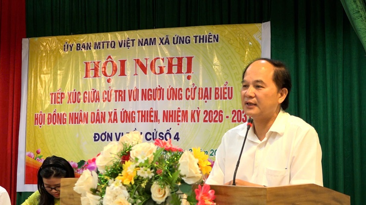 Đơn vị bầu cử số 4 xã Ứng Thiên tiếp xúc với cử tri thôn Lương Xá, Đình Tràng- Ảnh 2.