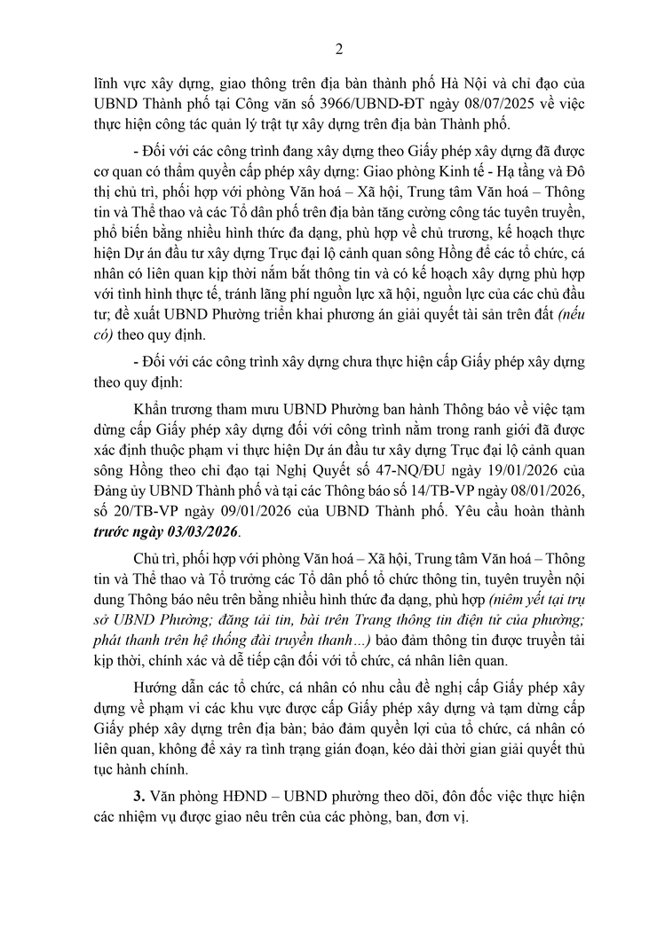 PHƯỜNG HỒNG HÀ TĂNG CƯỜNG QUẢN LÝ ĐẦU TƯ XÂY DỰNG, TRẬT TỰ XÂY DỰNG THUỘC PHẠM VI DỰ ÁN TRỤC ĐẠI LỘ CẢNH QUAN SÔNG HỒNG- Ảnh 2.