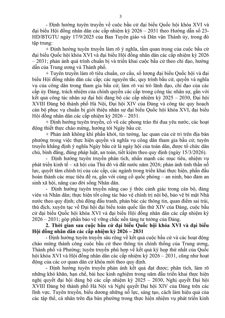 Đảng ủy phường Hồng Hà ban hành Kế hoạch tuyên truyền sau Đại hội XIV của Đảng gắn với tuyên truyền bầu cử đại biểu Quốc hội khóa XVI và HĐND các cấp nhiệm kỳ 2026 – 2031- Ảnh 3.