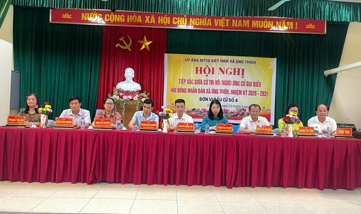 Đơn vị bầu cử số 4 xã Ứng Thiên tiếp xúc với cử tri thôn Lương Xá, Đình Tràng- Ảnh 1.