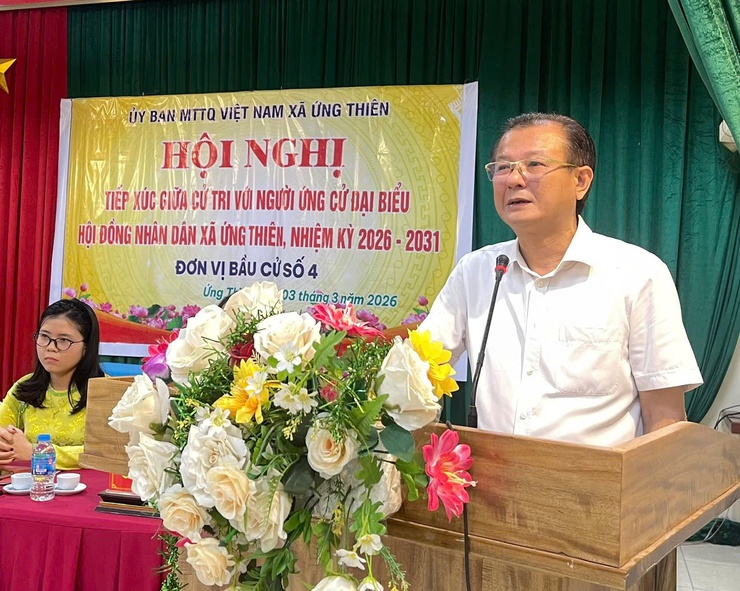 Đơn vị bầu cử số 4 xã Ứng Thiên tiếp xúc với cử tri thôn Lương Xá, Đình Tràng- Ảnh 3.