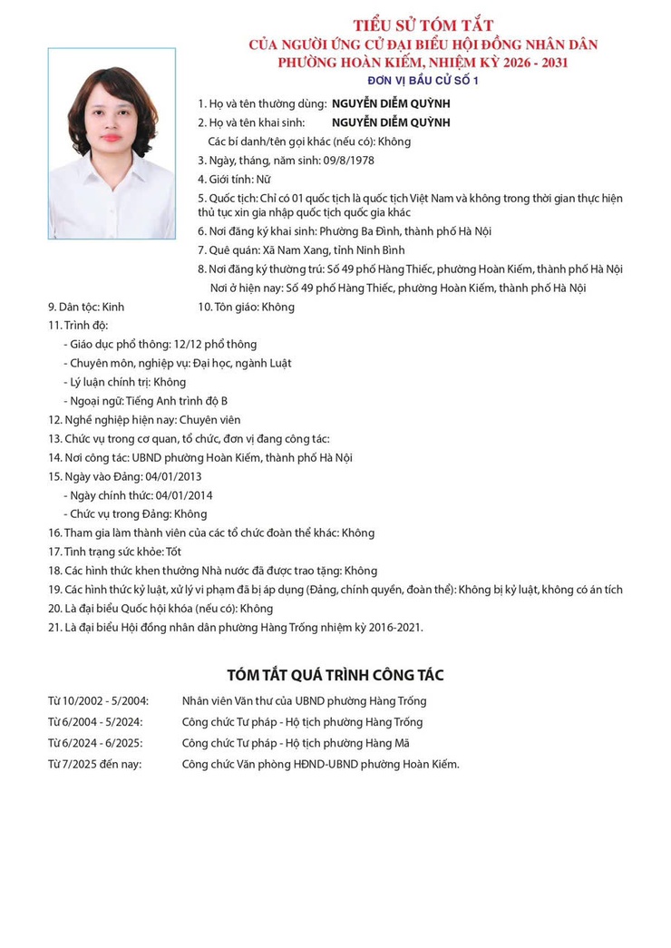 Ủy ban bầu cử phường Hoàn Kiếm công bố- Ảnh 6.