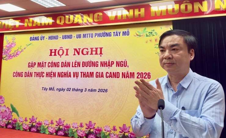 Phường Tây Mỗ gặp mặt, động viên công dân lên đường nhập ngũ năm 2026

- Ảnh 6.