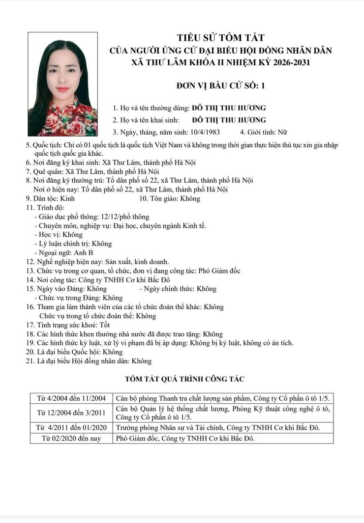 DANH SÁCH NHỮNG NGƯỜI ỨNG CỬ ĐẠI BIỂU HĐND XÃ THƯ LÂM KHÓA II, NHIỆM KỲ 2021-2026- Ảnh 3.
