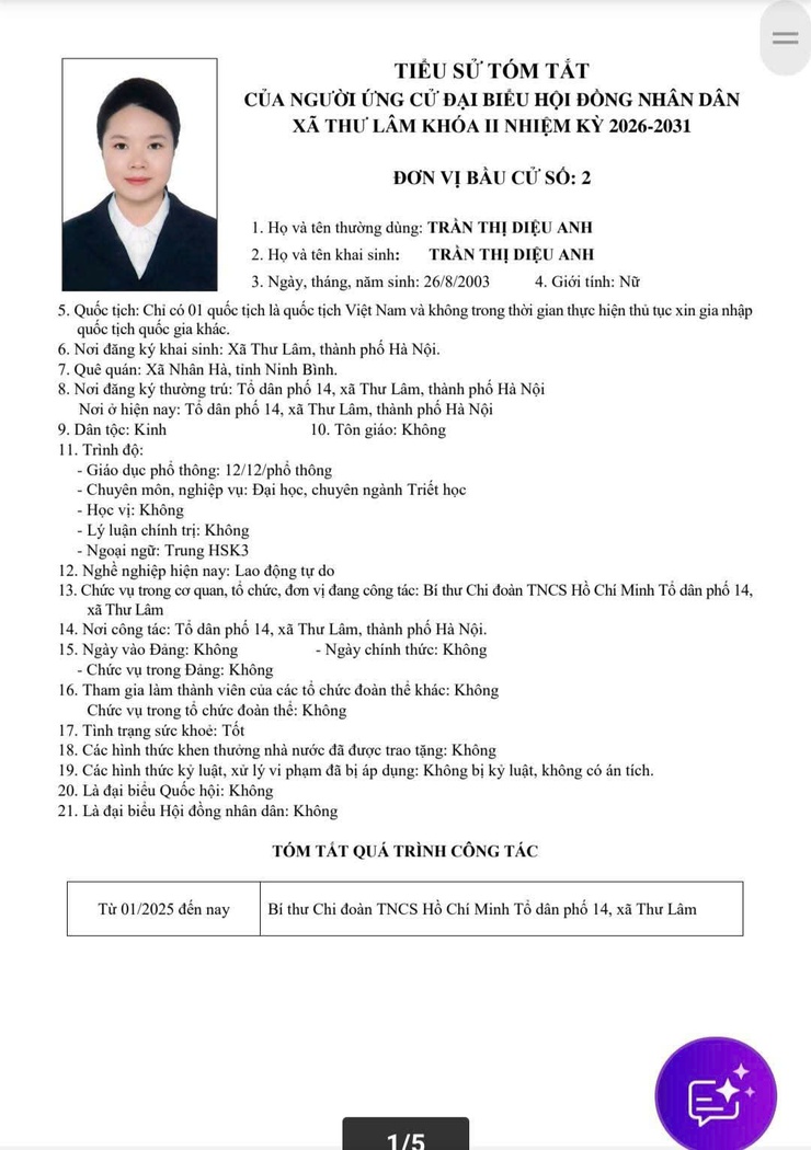 DANH SÁCH NHỮNG NGƯỜI ỨNG CỬ ĐẠI BIỂU HĐND XÃ THƯ LÂM KHÓA II, NHIỆM KỲ 2021-2026- Ảnh 6.