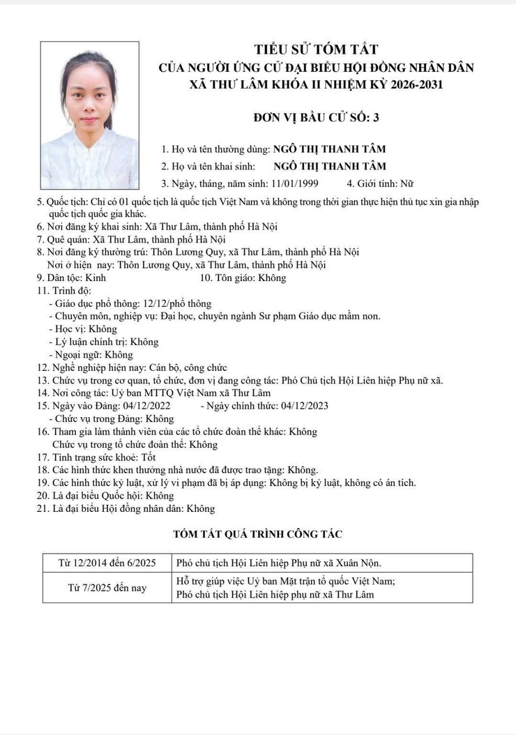 DANH SÁCH NHỮNG NGƯỜI ỨNG CỬ ĐẠI BIỂU HĐND XÃ THƯ LÂM KHÓA II, NHIỆM KỲ 2021-2026- Ảnh 15.