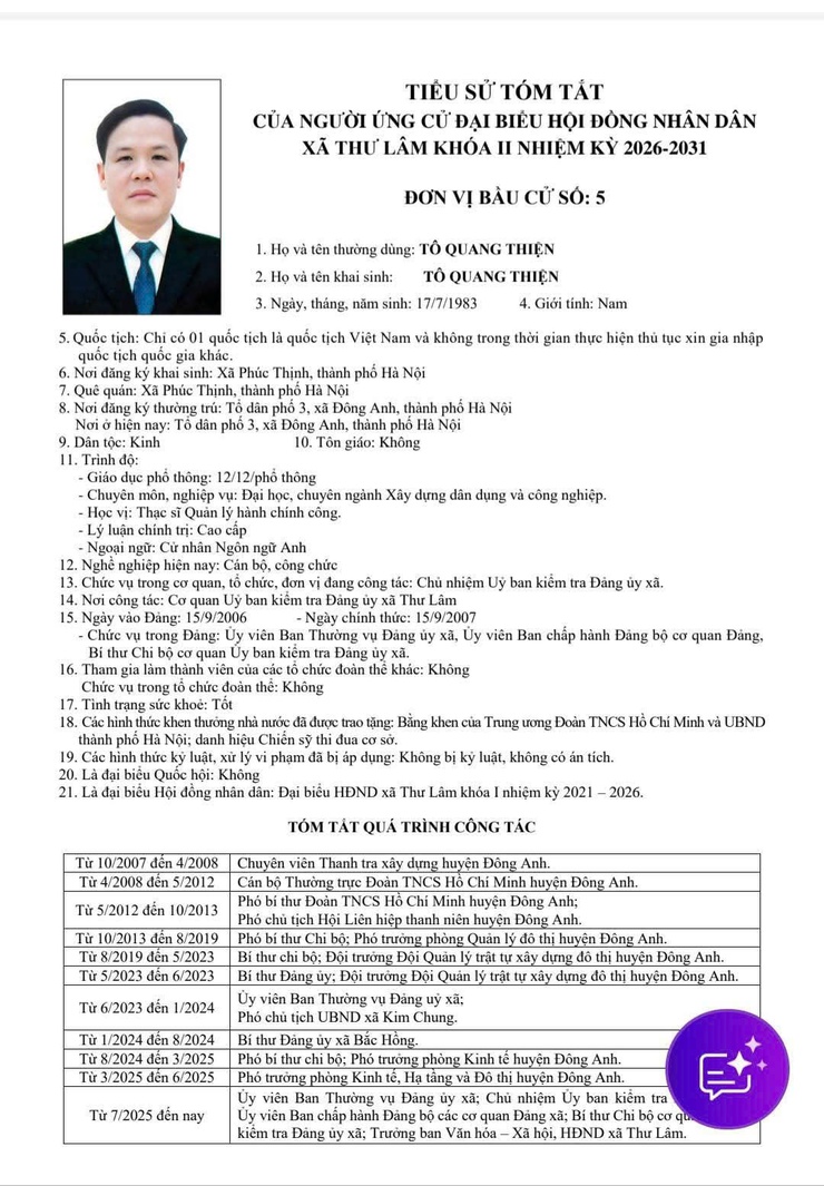 DANH SÁCH NHỮNG NGƯỜI ỨNG CỬ ĐẠI BIỂU HĐND XÃ THƯ LÂM KHÓA II, NHIỆM KỲ 2021-2026- Ảnh 27.