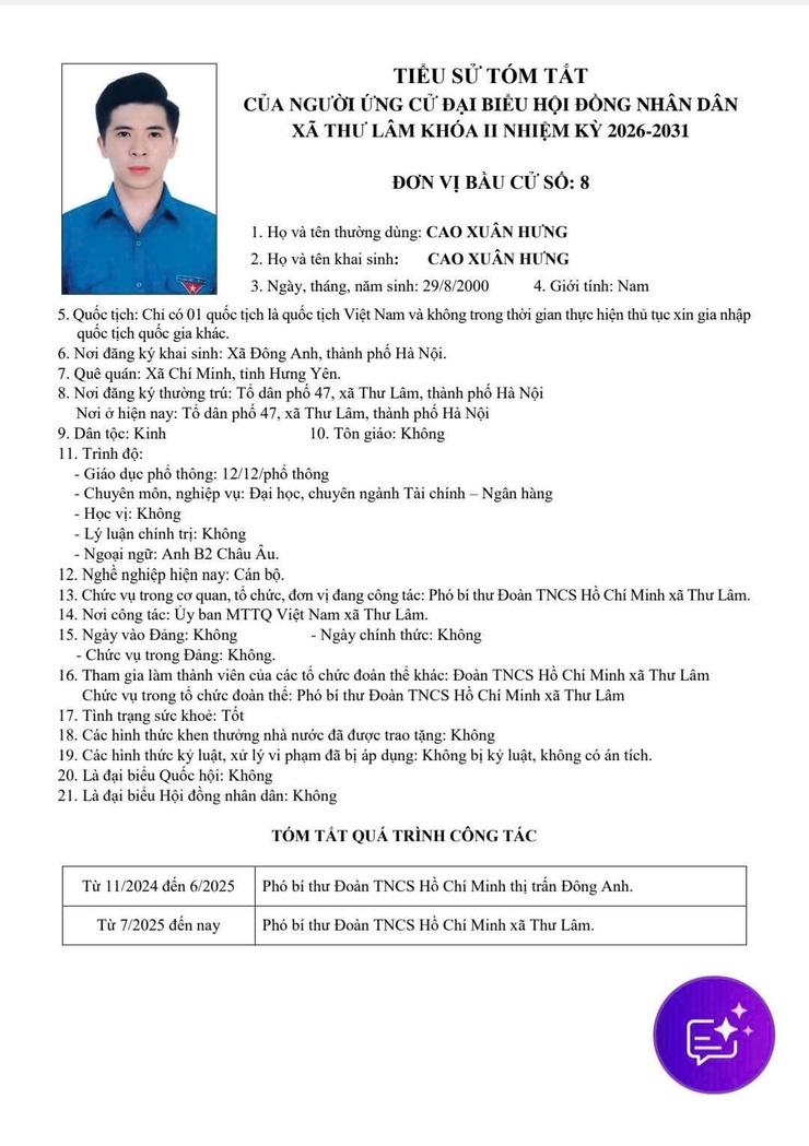 DANH SÁCH NHỮNG NGƯỜI ỨNG CỬ ĐẠI BIỂU HĐND XÃ THƯ LÂM KHÓA II, NHIỆM KỲ 2021-2026- Ảnh 40.