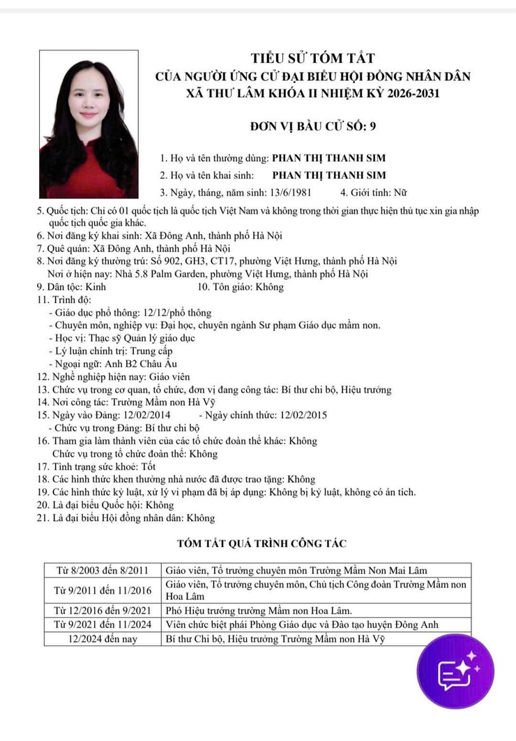 DANH SÁCH NHỮNG NGƯỜI ỨNG CỬ ĐẠI BIỂU HĐND XÃ THƯ LÂM KHÓA II, NHIỆM KỲ 2021-2026- Ảnh 42.