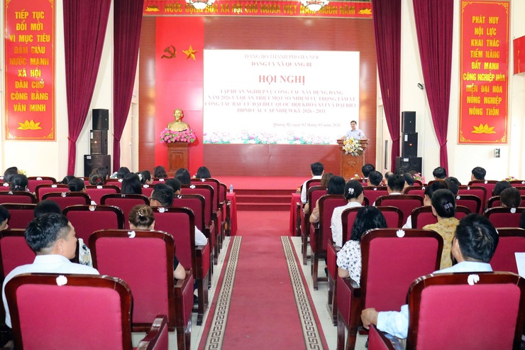 Đảng ủy xã Quảng Bị tổ chức Hội nghị tập huấn nghiệp vụ công tác xây dựng Đảng năm 2026 và quán triệt nhiệm vụ trọng tâm về công tác bầu cử đại biểu Quốc hội khóa XVI và đại biểu HĐND các cấp nhiệm kỳ 2026 - 2031.- Ảnh 1.