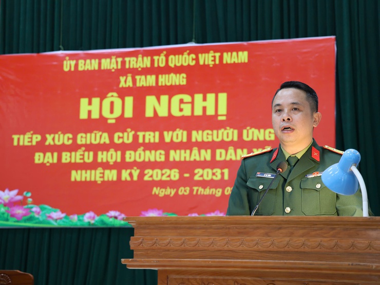 Tam Hưng: Sôi nổi Hội nghị tiếp xúc cử tri đơn vị bầu cử số 2 với những người ứng cử đại biểu HĐND xã nhiệm kỳ 2026–2031- Ảnh 3.