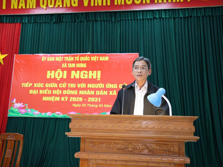 Tam Hưng: Sôi nổi Hội nghị tiếp xúc cử tri đơn vị bầu cử số 2 với những người ứng cử đại biểu HĐND xã nhiệm kỳ 2026–2031- Ảnh 1.