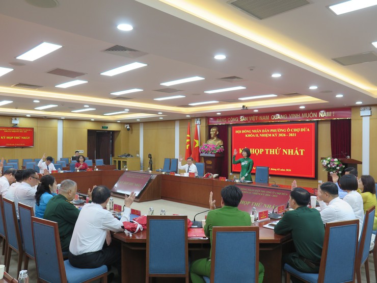 Kỳ họp thứ nhất HĐND Phường Ô Chợ Dừa khóa II nhiệm kỳ 2026-2031: Kiện toàn các chức danh lãnh đạo HĐND, UBND - Ảnh 1.