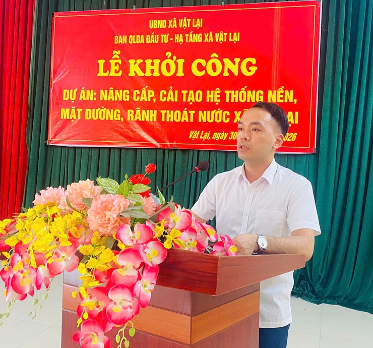 Xã Vật Lại khởi công dự án: Nâng cấp, cải tạo hệ thống nền mặt đường rãnh thoát nước- Ảnh 1.
