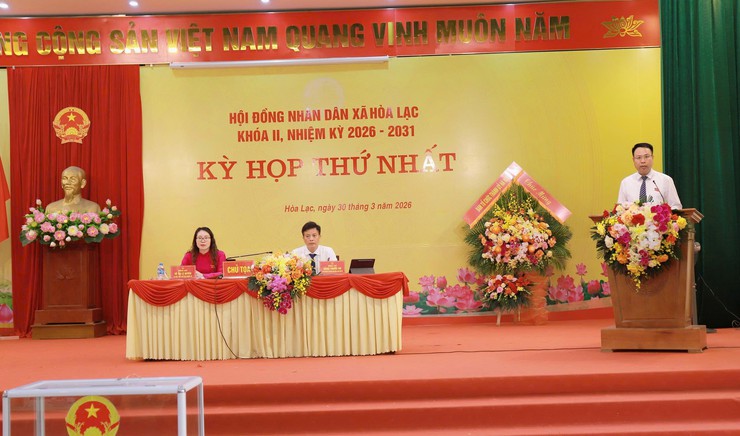 Hội đồng nhân dân xã Hòa Lạc khóa II, nhiệm kỳ 2026–2031 tổ chức Kỳ họp thứ Nhất, kiện toàn tổ chức bộ máy chính quyền địa phương- Ảnh 2.