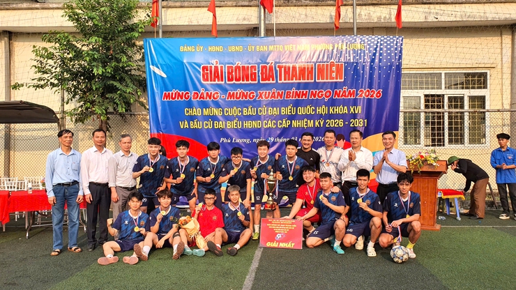 Đội bóng Cụm dân cư Huyền Kỳ giành chức vô địch Giải bóng đá nam thanh niên phường Phú Lương năm 2026- Ảnh 2.