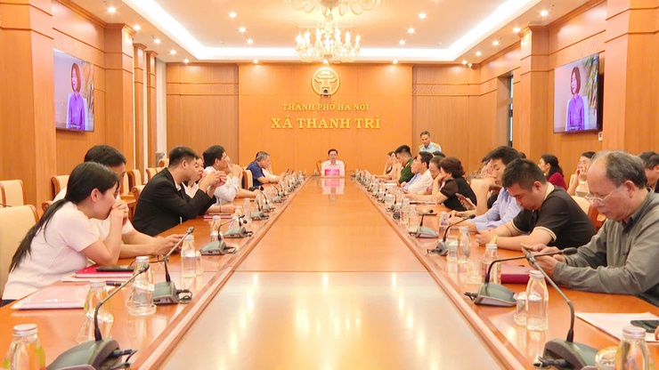 XÃ THANH TRÌ THAM DỰ HỘI NGHỊ TRỰC TUYẾN TỔNG KẾT CÔNG TÁC BẦU CỬ- Ảnh 1.