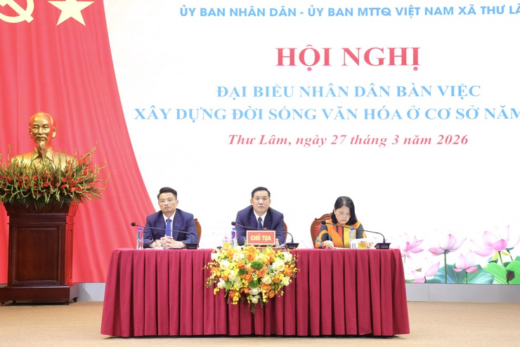 HỘI NGHỊ ĐẠI BIỂU NHÂN DÂN XÃ THƯ LÂM BÀN VIỆC XÂY DỰNG ĐỜI SỐNG VĂN HÓA Ở CƠ SỞ 
NĂM 2026
- Ảnh 17.