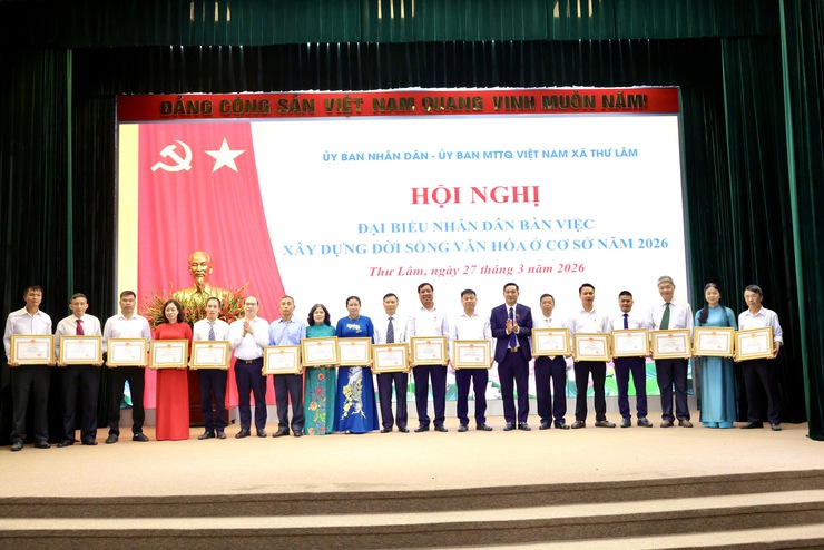 HỘI NGHỊ ĐẠI BIỂU NHÂN DÂN XÃ THƯ LÂM BÀN VIỆC XÂY DỰNG ĐỜI SỐNG VĂN HÓA Ở CƠ SỞ 
NĂM 2026
- Ảnh 21.