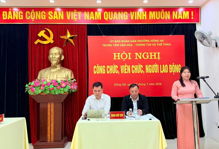 Trung tâm văn hóa thông tin và thể thao phường Hồng Hà: Tổ chức thành công hội nghị cán bộ, công nhân viên chức năm 2026
- Ảnh 4.