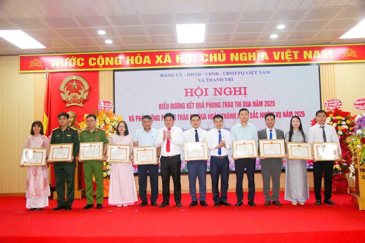 Xã Thanh Trì tổng kết phong trào thi đua năm 2025, phát động thi đua năm 2026 và tổng kết công tác bầu cử- Ảnh 12.