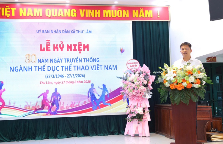UBND xã Thư Lâm tổ chức Lễ mít tinh kỷ niệm 80 năm Ngày truyền thống Ngành Thể dục thể thao Việt Nam (27/3/1946 – 27/3/2026)- Ảnh 6.