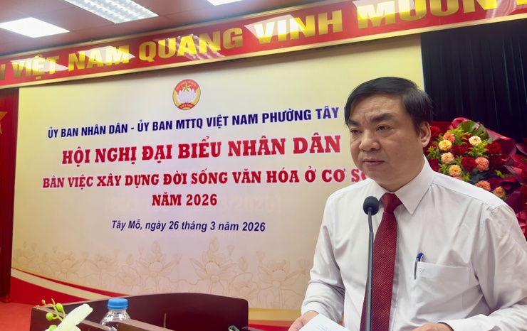 Phường Tây Mỗ Hội nghị Đại biểu nhân dân năm 2026 với chủ đề "Bàn việc xây dựng đời sống văn hóa ở cơ sở"- Ảnh 4.
