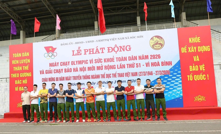 SÓC SƠN TỔ CHỨC NGÀY CHẠY OLYMPIC VÌ SỨC KHOẺ TOÀN DÂN NĂM 2026 VÀ PHÁT ĐỘNG GIẢI CHẠY BÁO HÀ NỘI MỚI MỞ RỘNG LẦN THỨ 51, CHÀO MỪNG 80 NĂM NGÀY TRUYỀN THỐNG THỂ DỤC THỂ THAO VIỆT NAM- Ảnh 10.