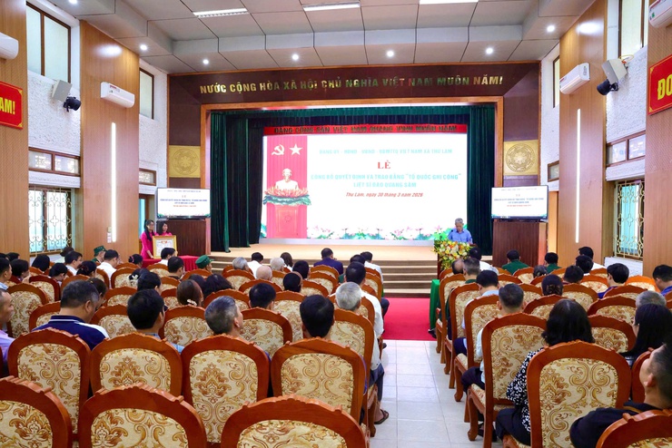 XÃ THƯ LÂM TỔ CHỨC LỄ CÔNG BỐ QUYẾT ĐỊNH VÀ TRAO BẰNG “TỔ QUỐC GHI CÔNG” ĐỐI VỚI LIỆT SĨ ĐÀO QUANG SÂM- Ảnh 12.