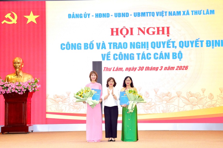 THƯ LÂM TỔ CHỨC HỘI NGHỊ TRAO NGHỊ QUYẾT, QUYẾT ĐỊNH VỀ CÔNG TÁC CÁN BỘ- Ảnh 3.