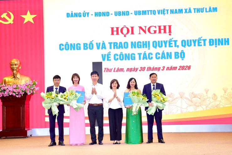 THƯ LÂM TỔ CHỨC HỘI NGHỊ TRAO NGHỊ QUYẾT, QUYẾT ĐỊNH VỀ CÔNG TÁC CÁN BỘ- Ảnh 4.