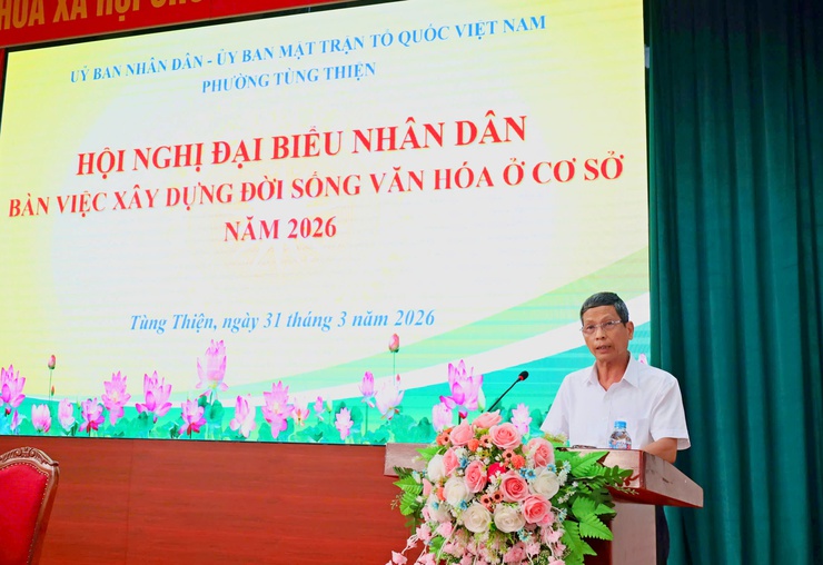 Phường Tùng Thiện tổ chức Hội nghị đại biểu nhân dân bàn giải pháp xây dựng đời sống văn hóa ở cơ sở năm 2026- Ảnh 4.