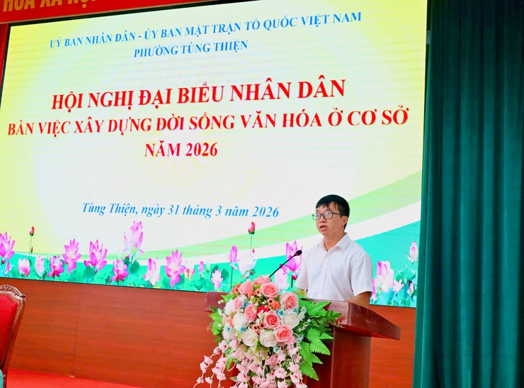 Phường Tùng Thiện tổ chức Hội nghị đại biểu nhân dân bàn giải pháp xây dựng đời sống văn hóa ở cơ sở năm 2026- Ảnh 2.