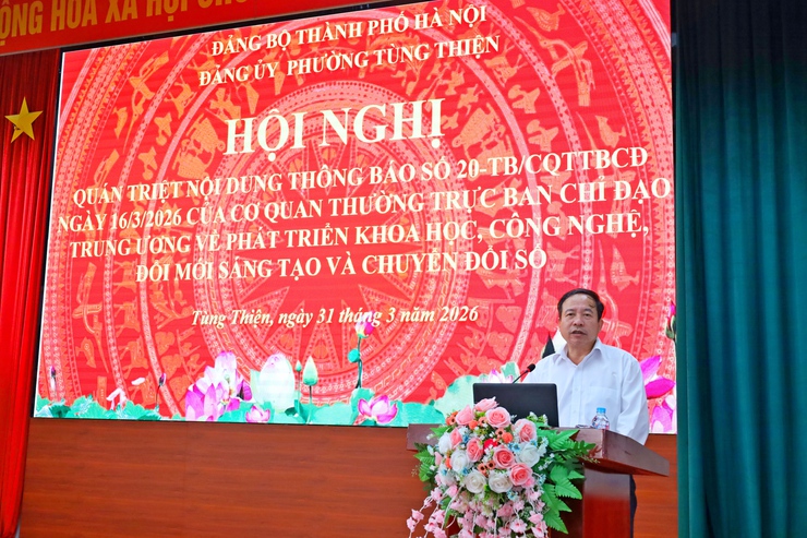 Đảng ủy phường Tùng thiện quán triệt các văn bản  trọng của Trung ương và Thành ủy Hà Nội ; Phát động Cuộc thi chính luận về bảo vệ nền tảng tư tưởng của Đảng năm 2026- Ảnh 1.