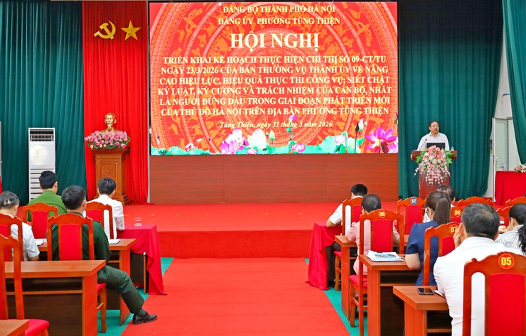 Đảng ủy phường Tùng thiện quán triệt các văn bản  trọng của Trung ương và Thành ủy Hà Nội ; Phát động Cuộc thi chính luận về bảo vệ nền tảng tư tưởng của Đảng năm 2026- Ảnh 3.