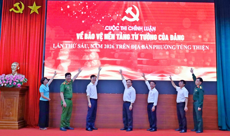 Đảng ủy phường Tùng thiện quán triệt các văn bản  trọng của Trung ương và Thành ủy Hà Nội ; Phát động Cuộc thi chính luận về bảo vệ nền tảng tư tưởng của Đảng năm 2026- Ảnh 6.