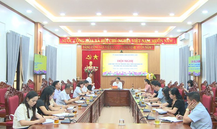 UBND xã Phúc Lộc tổ chức Hội nghị làm việc với các trường học trên địa bàn xã về công tác an toàn thực phẩm- Ảnh 7.